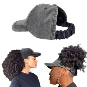 curlcap natural hair backless cap – satin lined baseball hat for women (curls are crowns)
