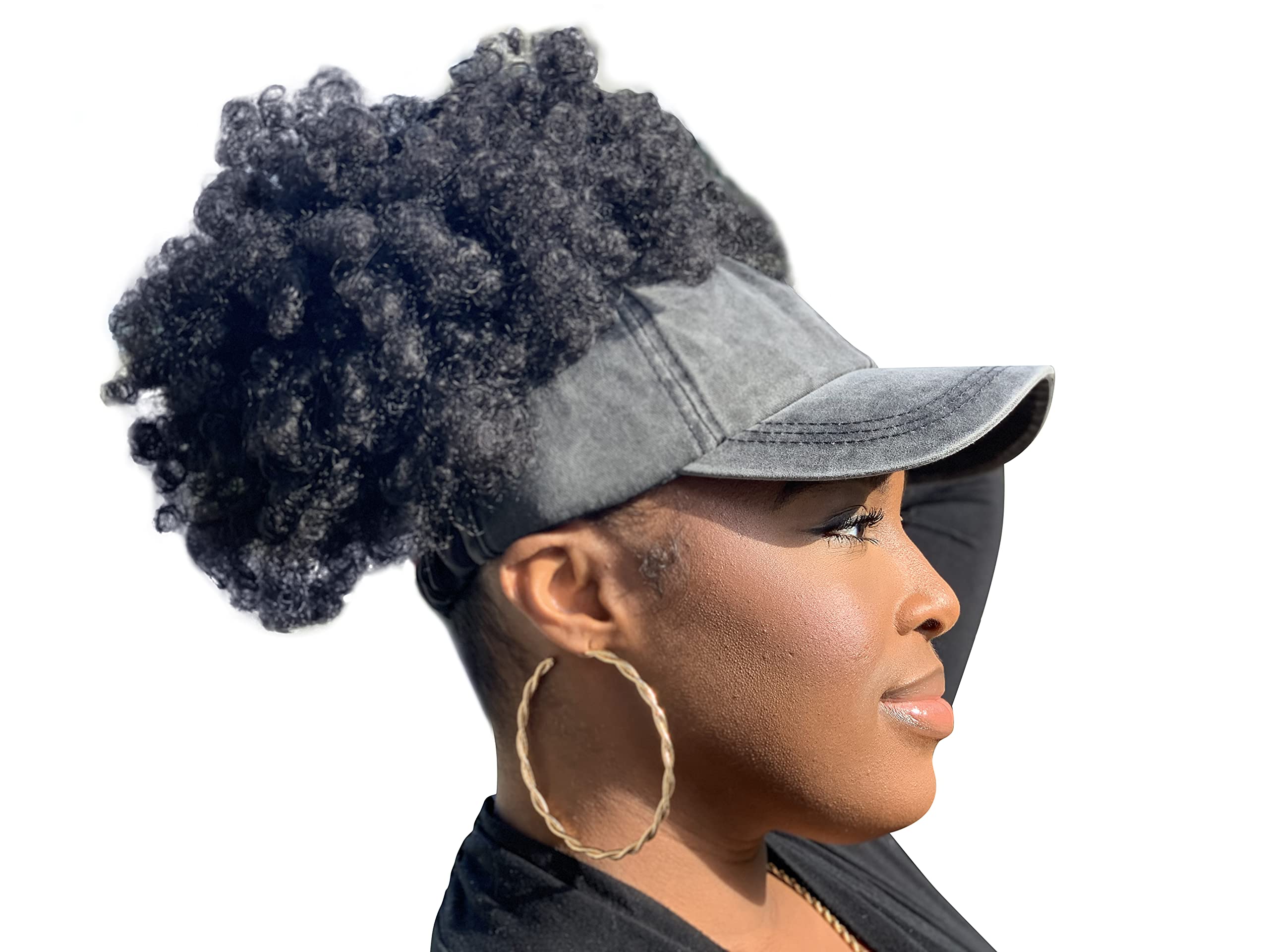 CurlCap Natural Hair Backless Cap – Satin Lined Baseball Hat for Women (Curls are Crowns)