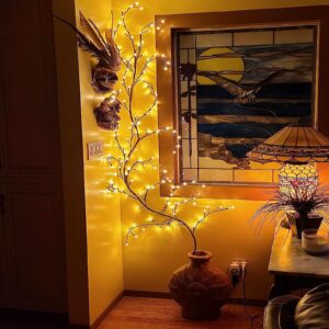 GOESWELL Enchanted Flexible LED Willow Vines for Christmas Room Decor, 7.5FT Lights for Walls and Bedrooms (No Remote)