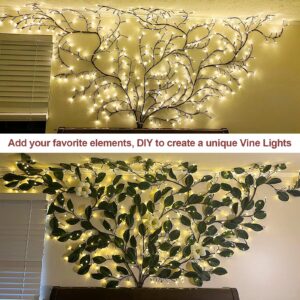 GOESWELL Enchanted Flexible LED Willow Vines for Christmas Room Decor, 7.5FT Lights for Walls and Bedrooms (No Remote)