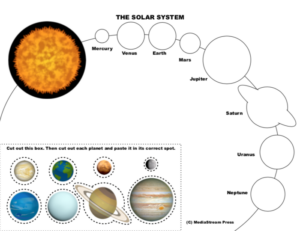 solar system cutout activity page