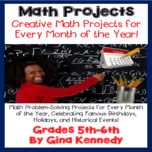 monthly math problem-solving projects for the entire school year, challenging and fun, great for homework