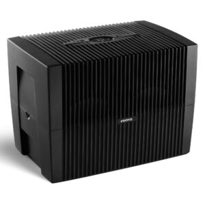 venta lw45 comfort plus humidifier in black - filter-free evaporative humidifier for spaces up to 645 ft²