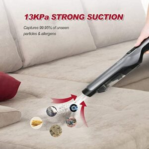 BOOMBLACK Handheld Vacuum Cordless 13Kpa, Hand Vacuum Cleaner Rechargeable with Charging Dock,Single Touch Empty, 1.4LB Lightweight for Deep Cleaning Hard Floor Carpet Car Pet