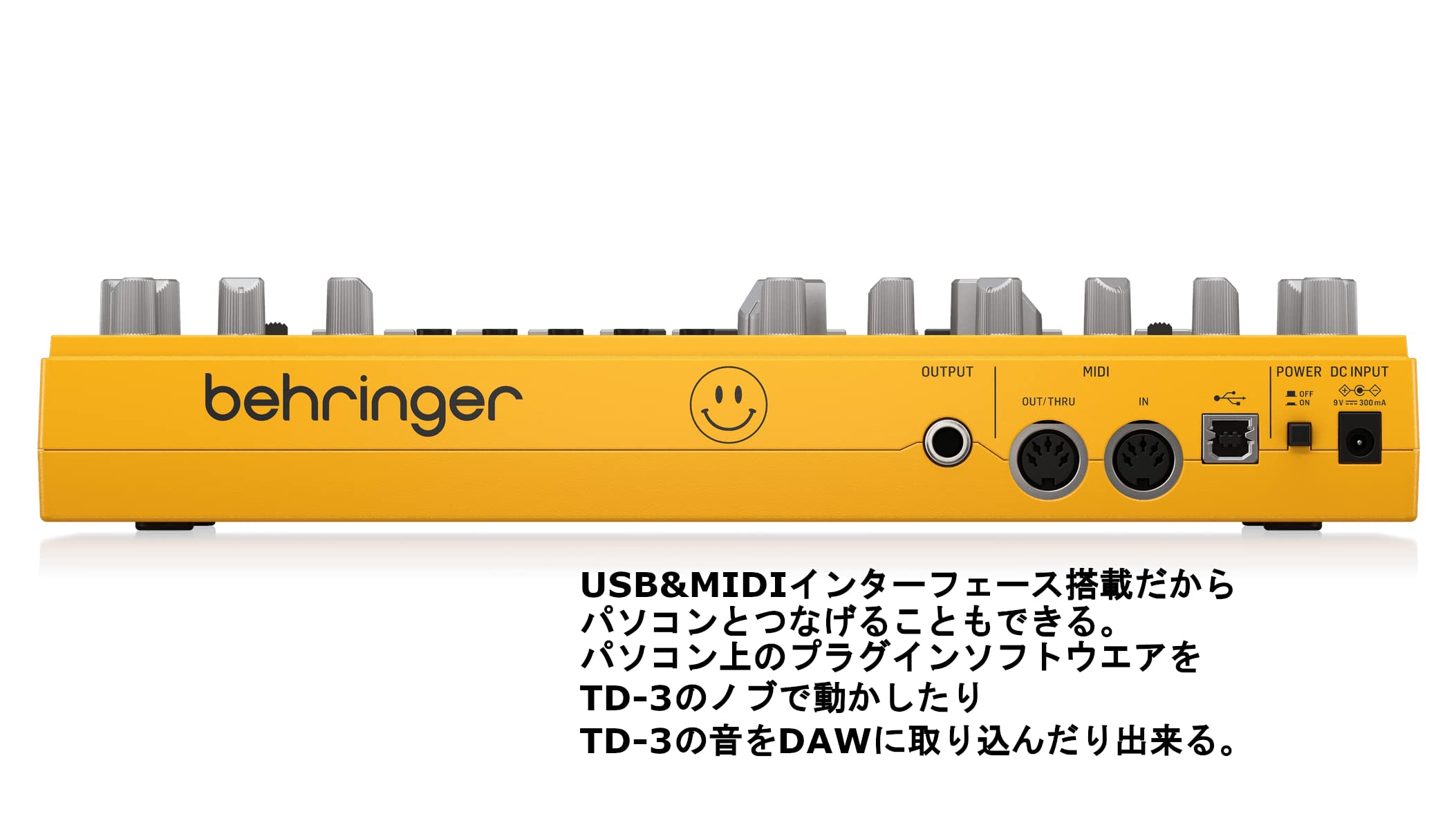 Behringer TD-3-AM Analog Bass Line Synthesizer with VCO/VCF, Yellow