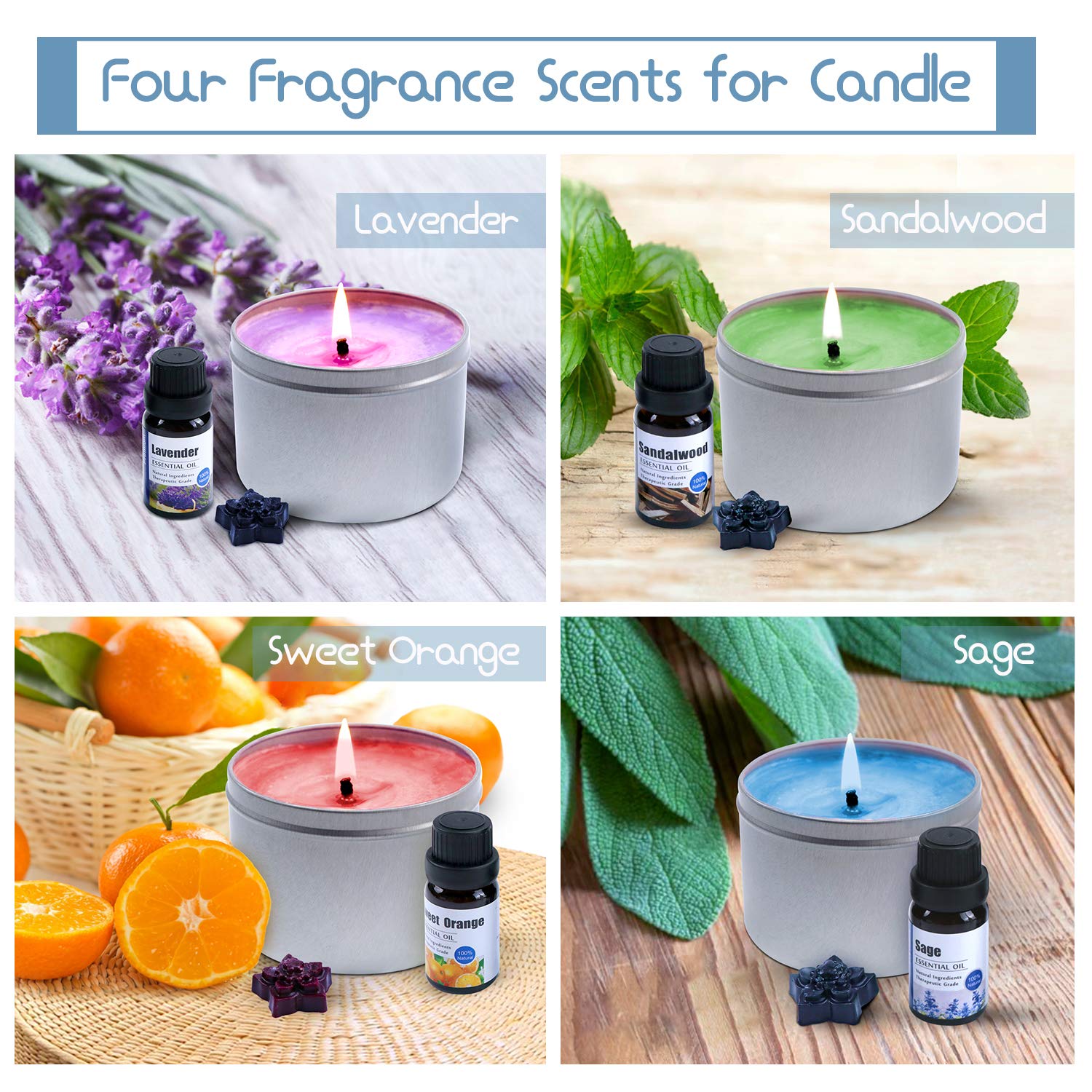 YRYM HT Candle Making Kit – Easy to Make Colored Candle Soy Wax Kit Include Wax, Rich Scents, Dyes, Wicks, Tins & More