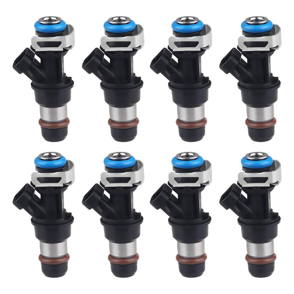 JDMON Fuel Injectors Compatible with Chevy Silverado 1500 2500 3500 Tahoe Express GMC Sierra 1500 2500 3500 Yukon Savana 4.8L 5.3L 6.0L 2001-2006 Replace 17113553 FJ315 17113698 8pcs