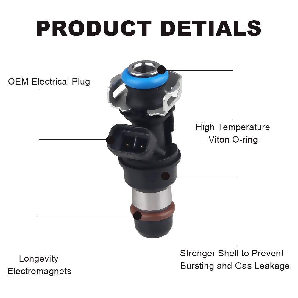 JDMON Fuel Injectors Compatible with Chevy Silverado 1500 2500 3500 Tahoe Express GMC Sierra 1500 2500 3500 Yukon Savana 4.8L 5.3L 6.0L 2001-2006 Replace 17113553 FJ315 17113698 8pcs