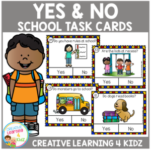 yes & no back to school picture question task cards