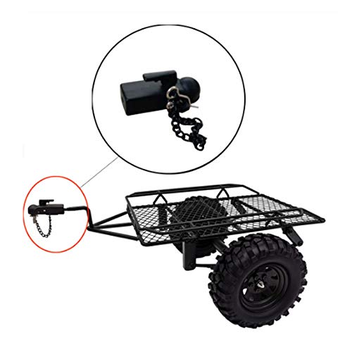 DKKY Metal Hitch Trailer Hook Ball Buckle Simulation Link Component Suitable for Scx10 90046 Trx4 110 RC Car, Trailer Tow Hitch Tow Hook Drop (Hook-Coupler)