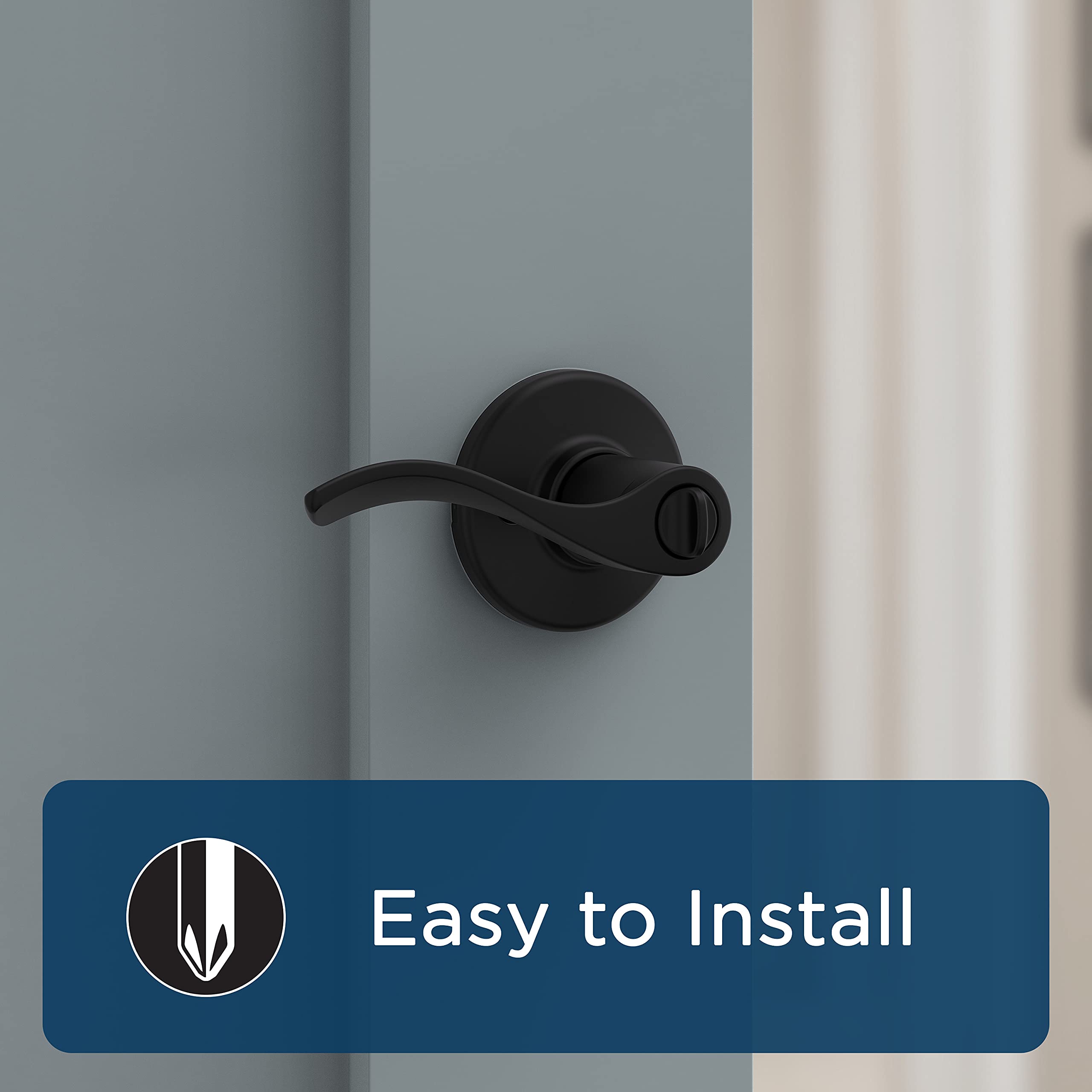 Belmont Entrance Leverset - Matte Black + Smart Key Technology