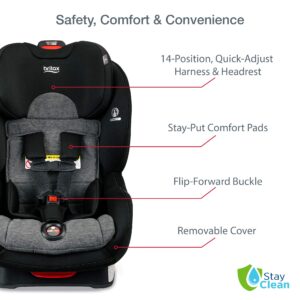 Britax Boulevard ClickTight Anti-Rebound Bar Convertible Car Seat, StayClean Grey - Stain, Moisture & Odor Resistant Fabric