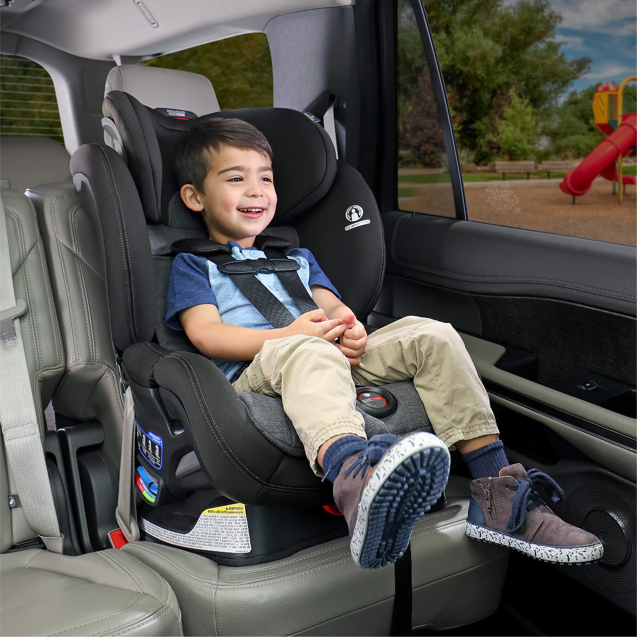 Britax Boulevard ClickTight Anti-Rebound Bar Convertible Car Seat, StayClean Grey - Stain, Moisture & Odor Resistant Fabric