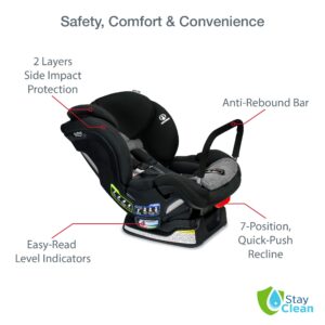 Britax Boulevard ClickTight Anti-Rebound Bar Convertible Car Seat, StayClean Grey - Stain, Moisture & Odor Resistant Fabric