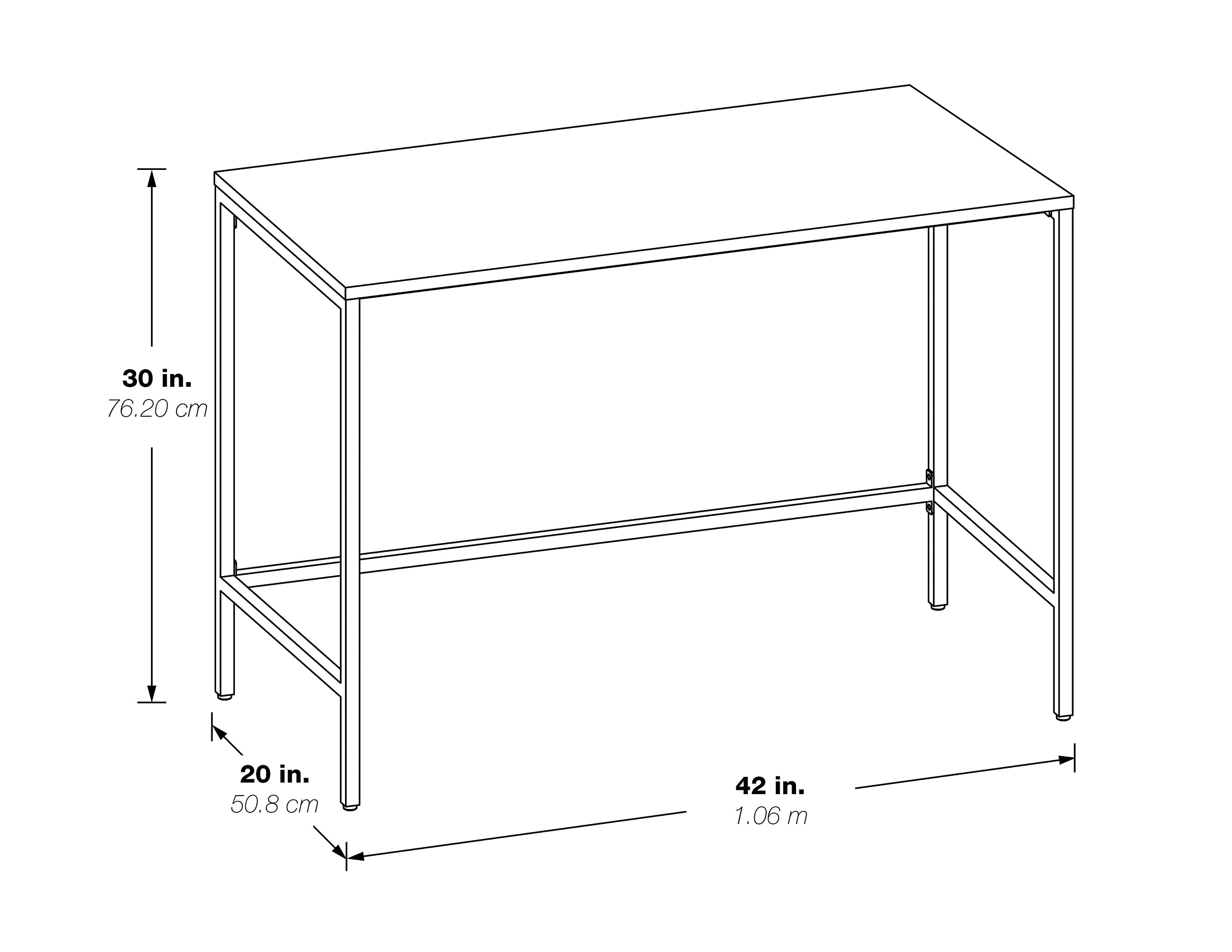 OSP Home Furnishings Contempo 42-Inch Desk, White