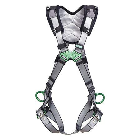 MSA 10194909 V-FIT Full Body Safety Harness - Size: Standard (Medium), D-Ring Configuration: Back/Hip, Tongue Buckle Leg Straps, With Shoulder Padding, Full Body Harness