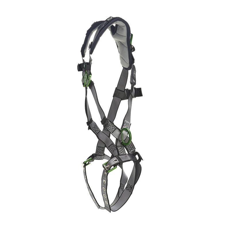 MSA 10194909 V-FIT Full Body Safety Harness - Size: Standard (Medium), D-Ring Configuration: Back/Hip, Tongue Buckle Leg Straps, With Shoulder Padding, Full Body Harness