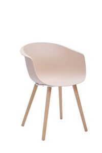 amazon brand - rivet alva modern curved-back plastic dining chair, 23.2"w, nude pink