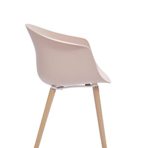 Amazon Brand - Rivet Alva Modern Curved-Back Plastic Dining Chair, 23.2"W, Nude Pink