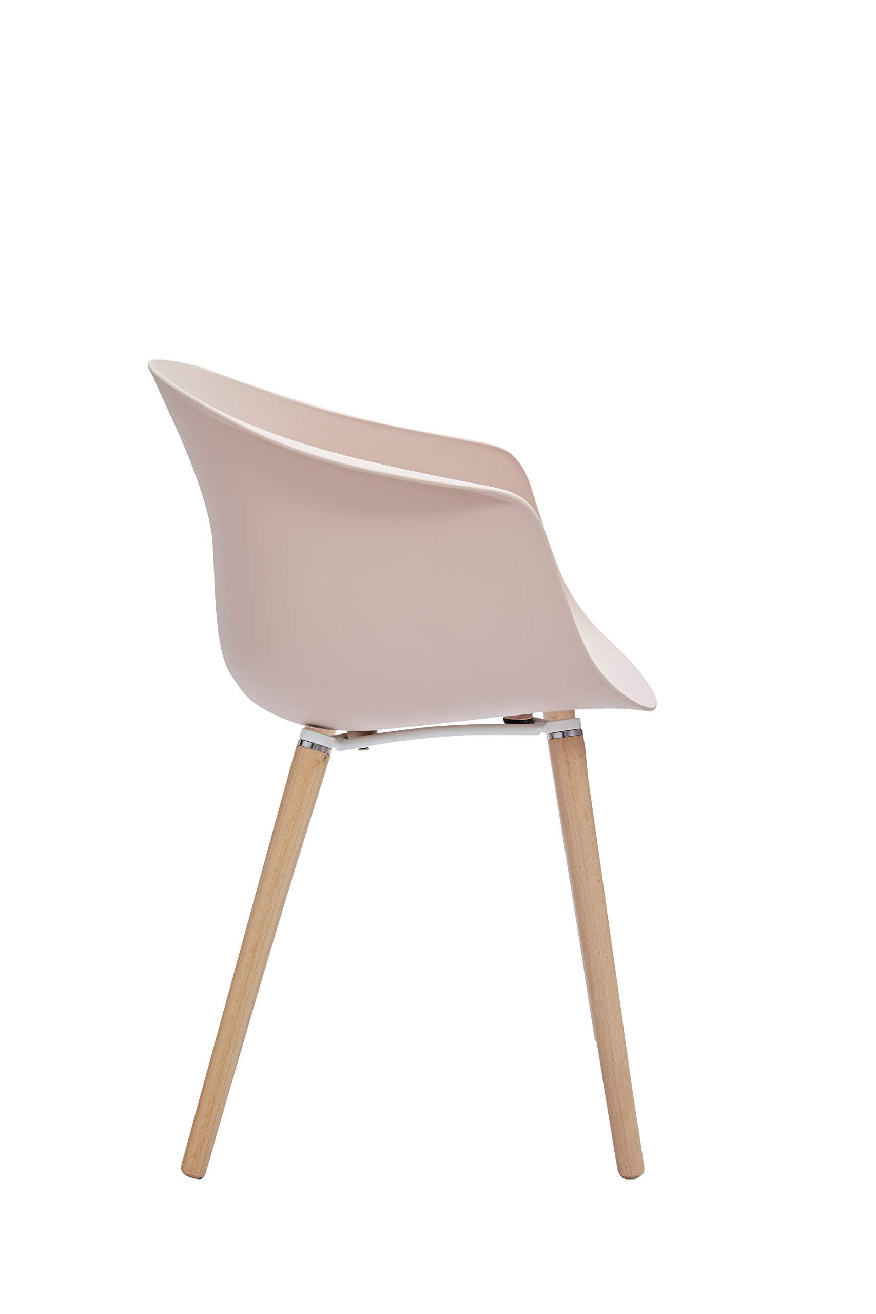 Amazon Brand - Rivet Alva Modern Curved-Back Plastic Dining Chair, 23.2"W, Nude Pink