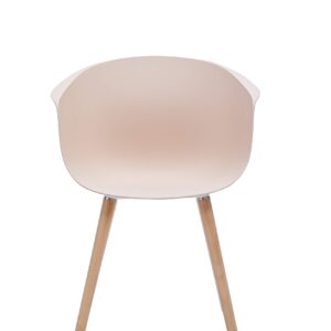 Amazon Brand - Rivet Alva Modern Curved-Back Plastic Dining Chair, 23.2"W, Nude Pink