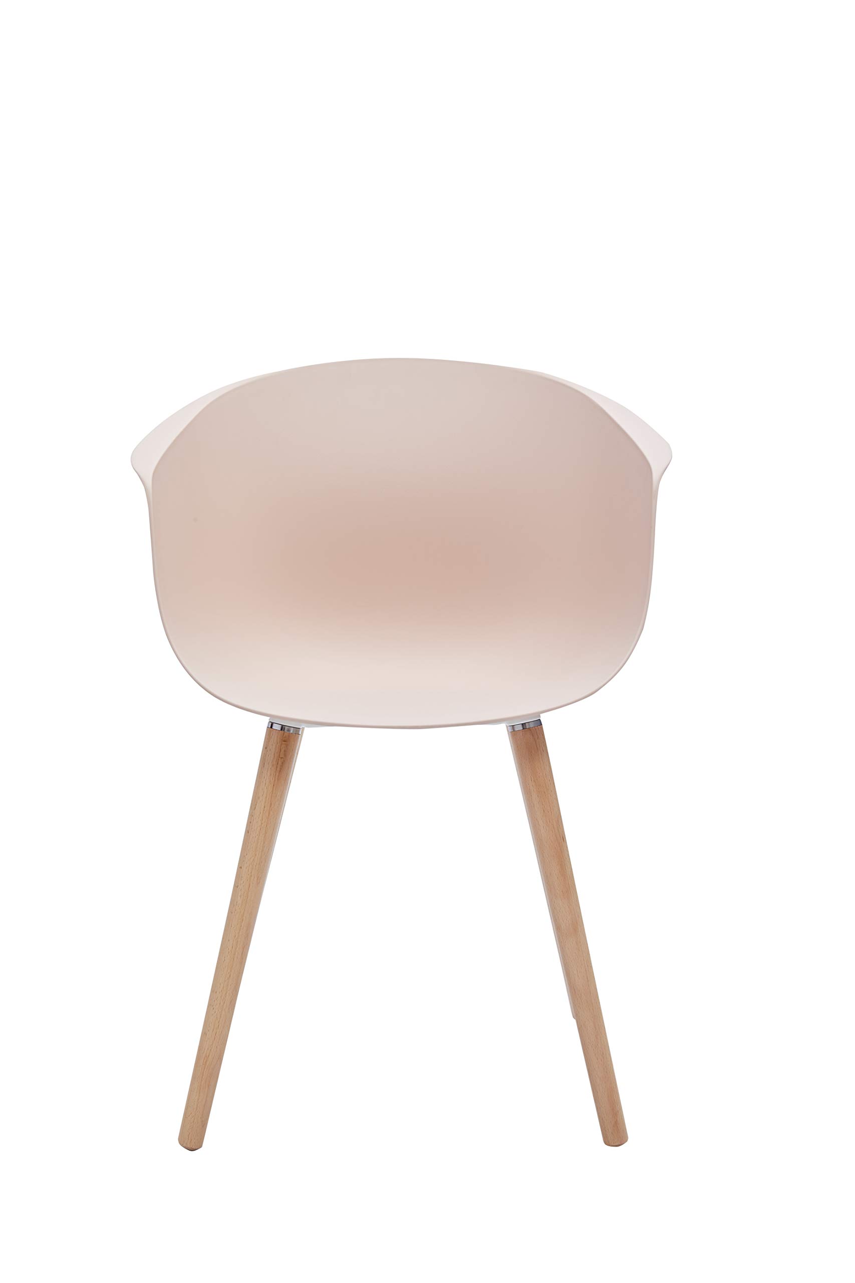 Amazon Brand - Rivet Alva Modern Curved-Back Plastic Dining Chair, 23.2"W, Nude Pink