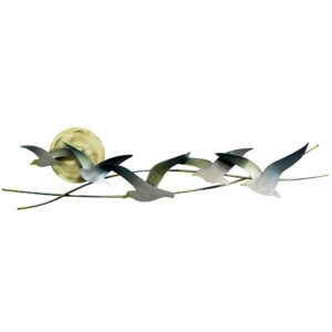 t.i. design seagulls with sun abstract coastal contemporary metal wall decor