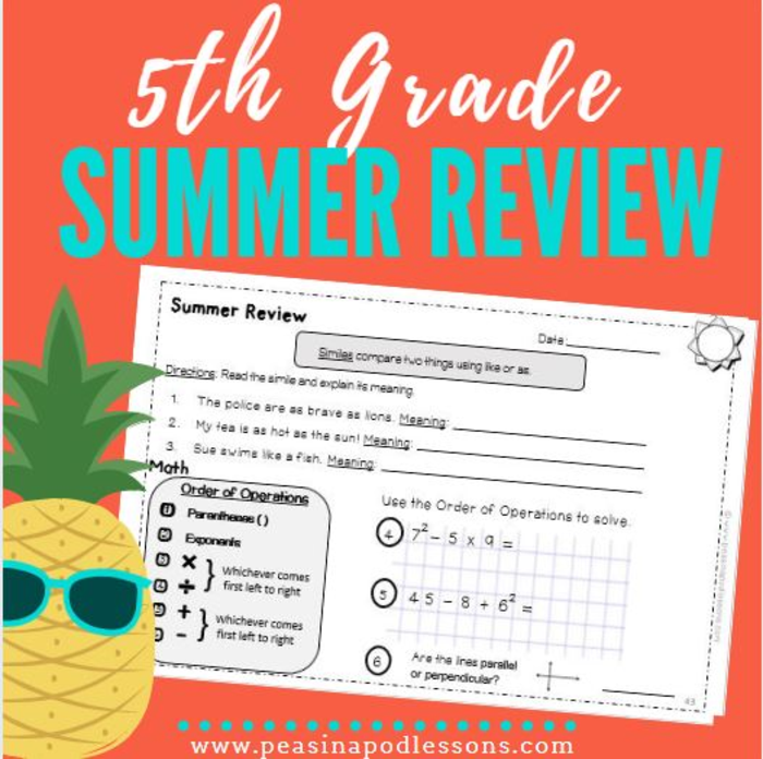 5th Grade Summer Activity Packet | Summer Review for 5th Grade