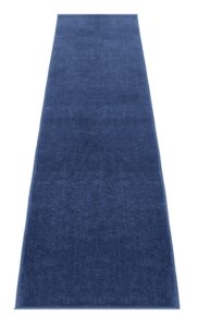 event carpet aisle runner - quality plush pile rug with backing, binding in various sizes (6 x 25 ft, dark blue)