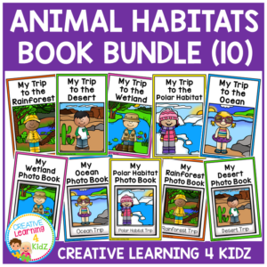 animal habitats interactive book bundle