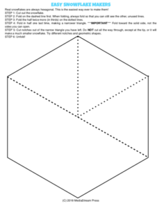 easy snowflake makers - geometry decorations seasonal origami activity