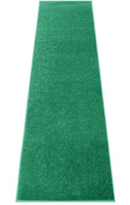 event carpet aisle runner - quality plush pile rug with backing, binding in various sizes (6 x 20 ft, green)