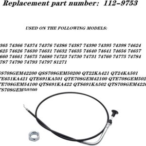 fascinatte 112-9753 Choke Cable for Toro SS5000,74365,74366,74374,74376,74386,74387 Timecutter Lawn Mower