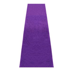 event carpet aisle runner - quality plush pile rug with backing, binding in various sizes (4 x 35 ft, purple)