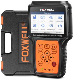 foxwell nt650 elite obd2 scanner, 25 resets, abs srs scan tool, abs bleeding srs airbag bidirectional code reader, oil sas brt epb tps injector car diagnostic tool, nt630 plus upgrade