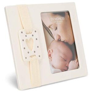 DEMDACO Sweet Baby Gray Heart and Cream 4 x 6 Photo Table Top Frame Holder