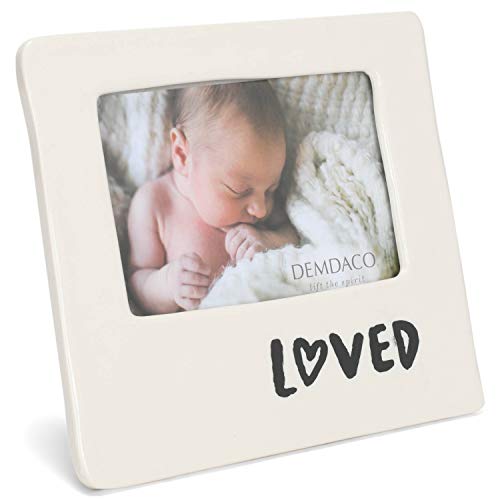 DEMDACO Black & White Loved 5 x 7 Photo Table Top Frame Holder