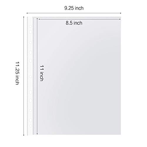 Sheet Protectors, HERKKA 500 Pack Heavy Duty Page Protectors Holds 8.5 x 11 inch Sheets, 9.25 x 11.25 inch Top Loading, Clear, Reinforced 11-Hole Fit for 3 Ring Binder