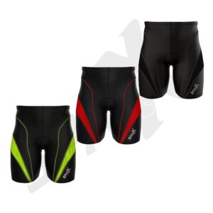 Sparx Men Triathlon Bike Short Triathlon Shorts Mens Trishort Swim-Bike-Run (Black/Black, Small)