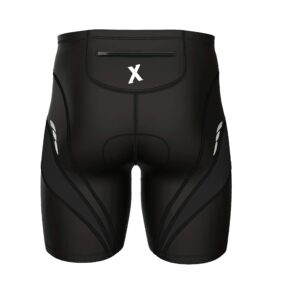 Sparx Men Triathlon Bike Short Triathlon Shorts Mens Trishort Swim-Bike-Run (Black/Black, Small)