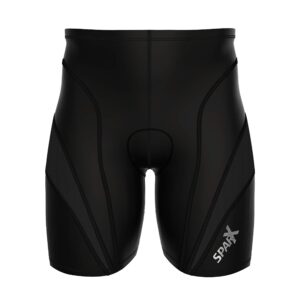 Sparx Men Triathlon Bike Short Triathlon Shorts Mens Trishort Swim-Bike-Run (Black/Black, Small)