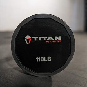 Titan Fitness Rubber Fixed Barbell EZ Curl 50 LB