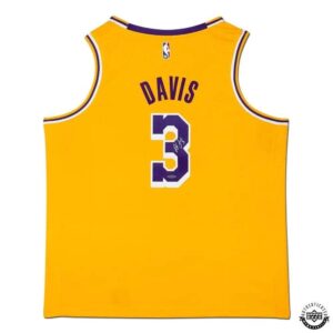 anthony davis autographed los angeles lakers nike swingman icon edition jersey - upper deck - autographed nba jerseys