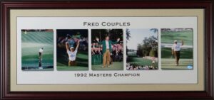 1992 masters fred couples framed photostrip - golf plaques and collages