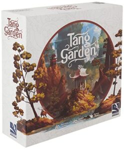 tang garden board game - create a serene and breathtaking chinese garden! tile placement and set collection strategy game, ages 14+, 1-4 players, 45 minute playtime, made by lucky duck games
