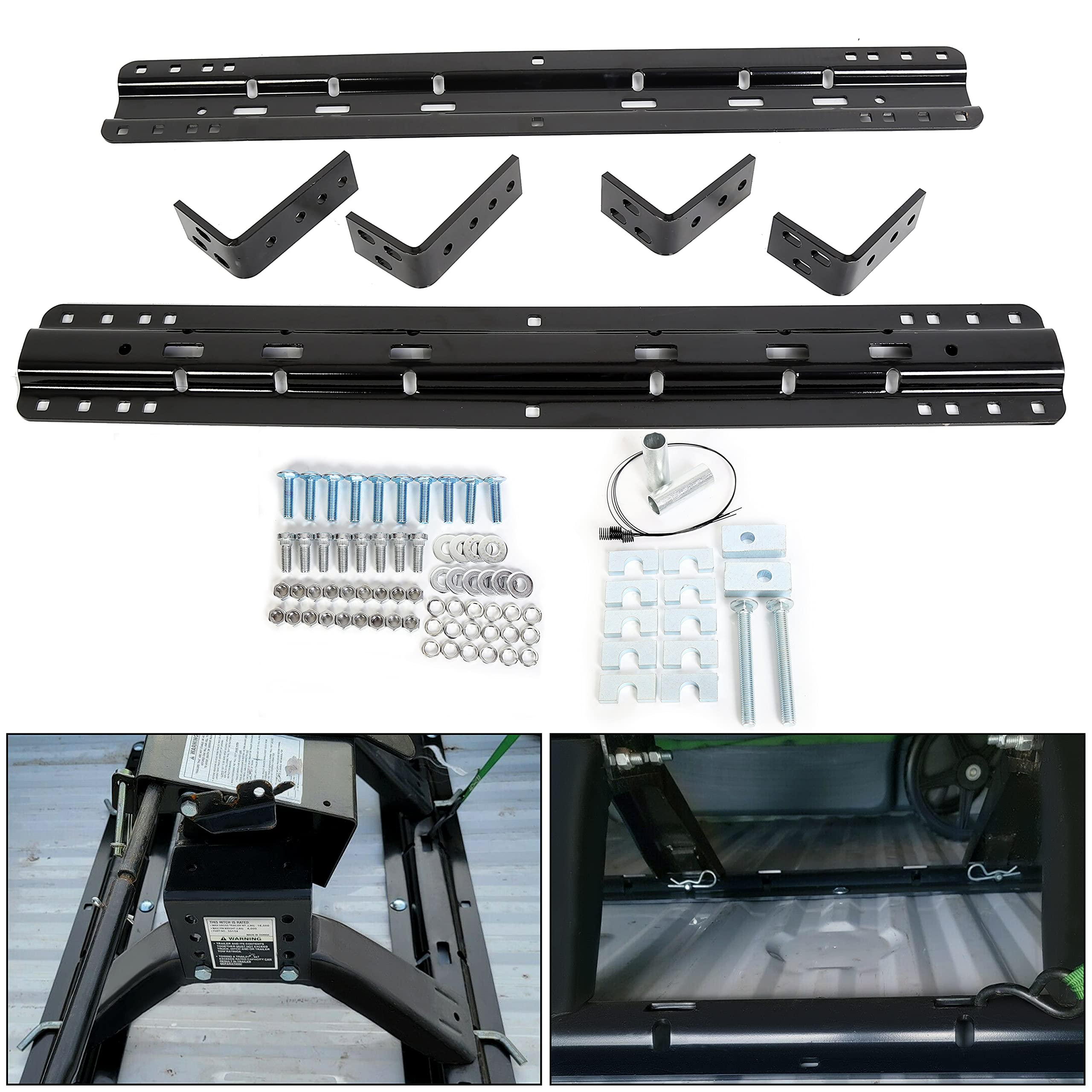 JMTAAT Fifth 5th Wheel Trailer Hitch Mount Rails and Installation Kits