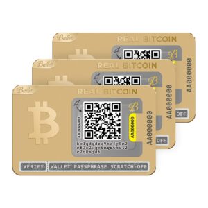 ballet 3-pack real bitcoin, gold edition - the easiest crypto cold storage card - cryptocurrency hardware wallet with multicurrency and nft support (old packaging)