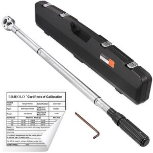 rimkolo 3/4-inch drive click torque wrench dual-direction adjustable torque wrench set with buckle with screwdriver (100-600ft.lb / 135-815nm)