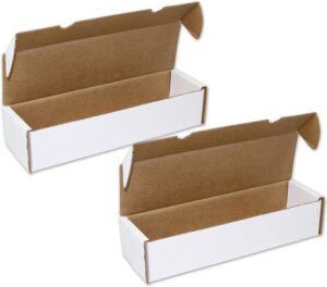bcw single row gaming card storage box - 2ct | 1000 count card holder box | corrugated paper cardboard holder | card storage box for bulk ccg card collection organization