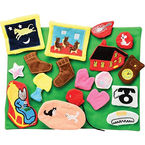 Constructive Playthings 20 pc. Puppet and Props Set for "Goodnight Moon" with The 30 Page Board Book for Ages 2 Years and Up